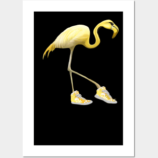 Banana Flamingo and shoes jellow sneakers Posters and Art